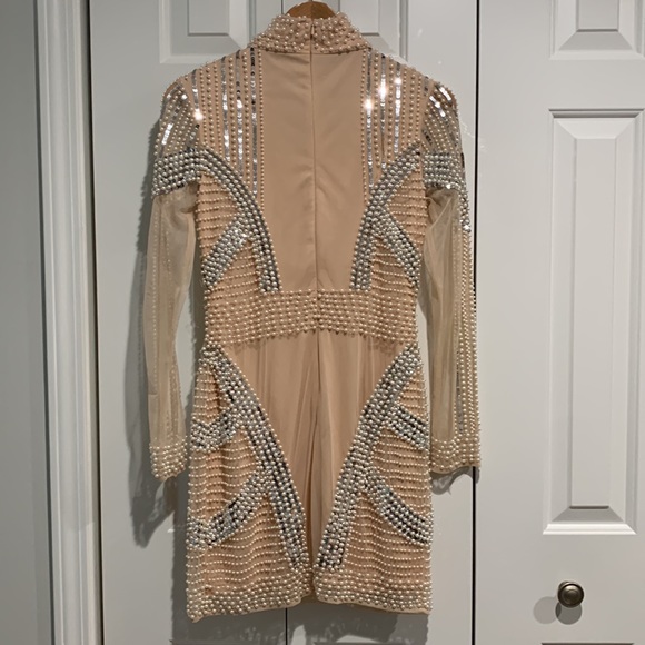 Starlet Beaded Long Sleeve Mini Dress - Picture 3 of 6